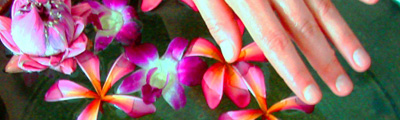 Hand in Blumen